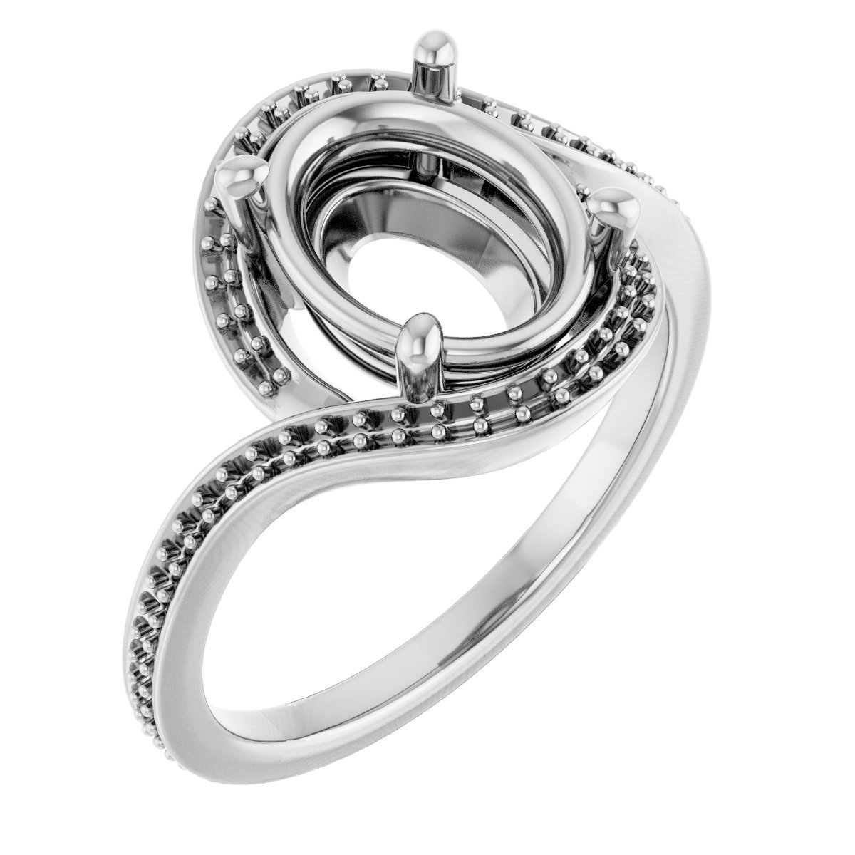 Halo-Style Bypass Engagement Ring