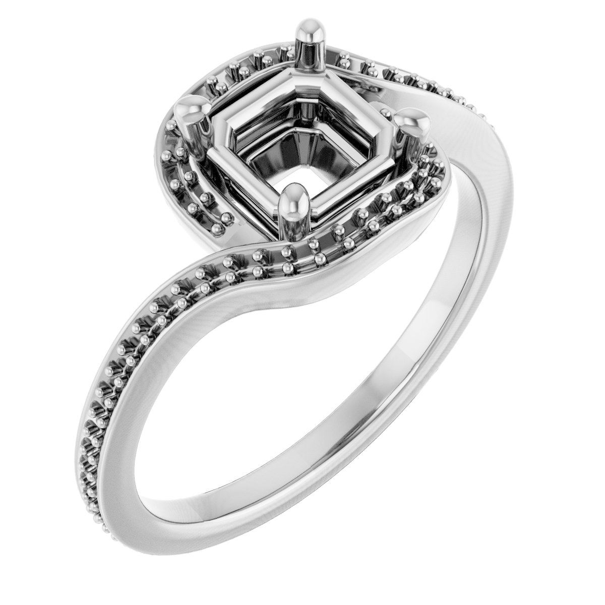 Halo-Style Bypass Engagement Ring