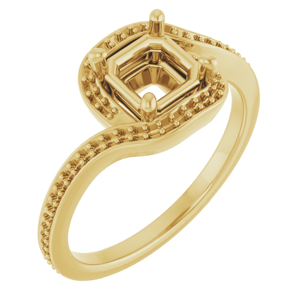 Halo-Style Bypass Engagement Ring