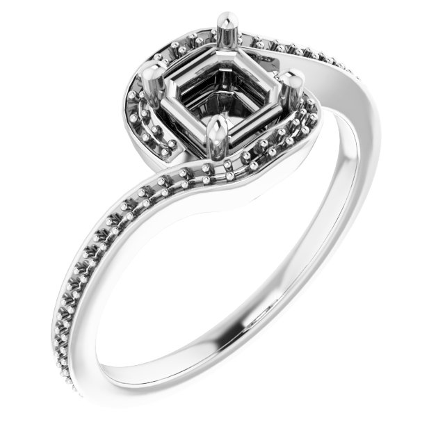 Halo-Style Bypass Engagement Ring