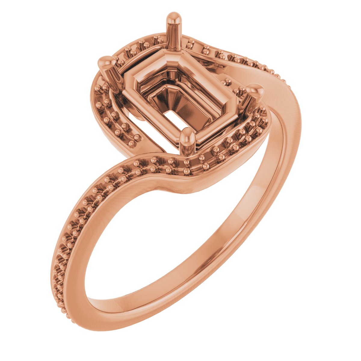Halo-Style Bypass Engagement Ring
