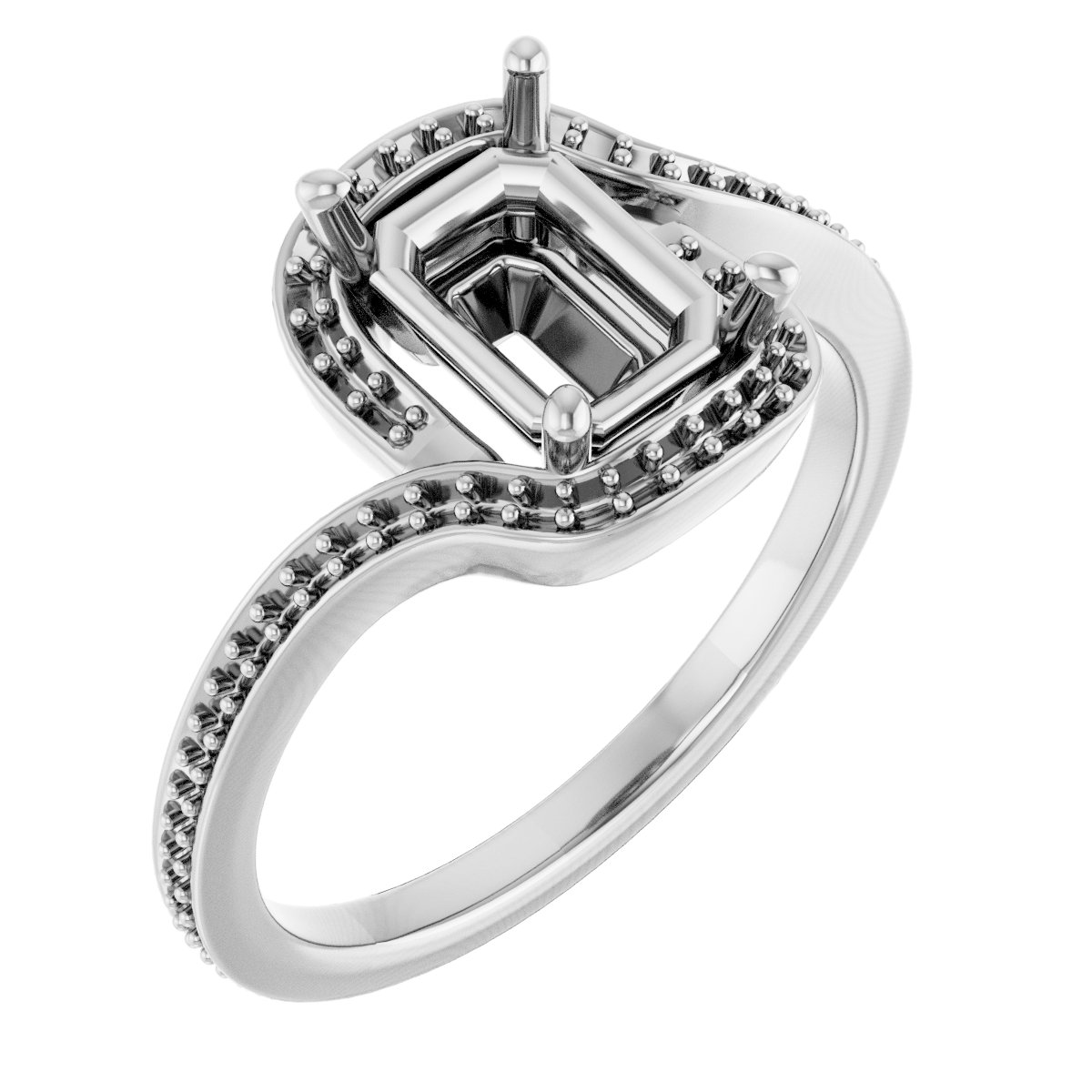 Halo-Style Bypass Engagement Ring