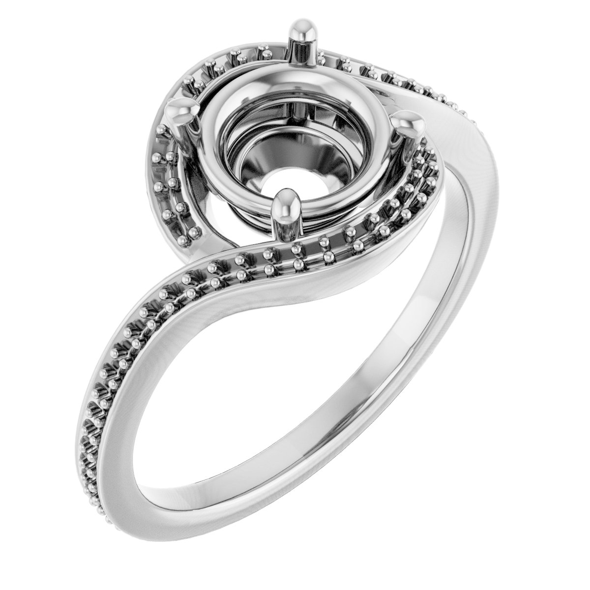 Halo-Style Bypass Engagement Ring