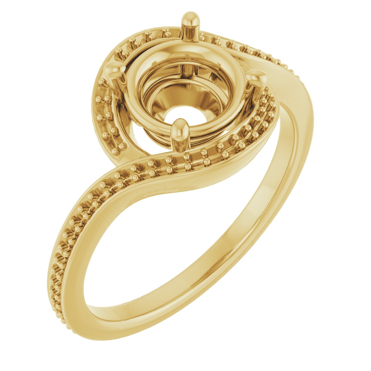 Halo-Style Bypass Engagement Ring