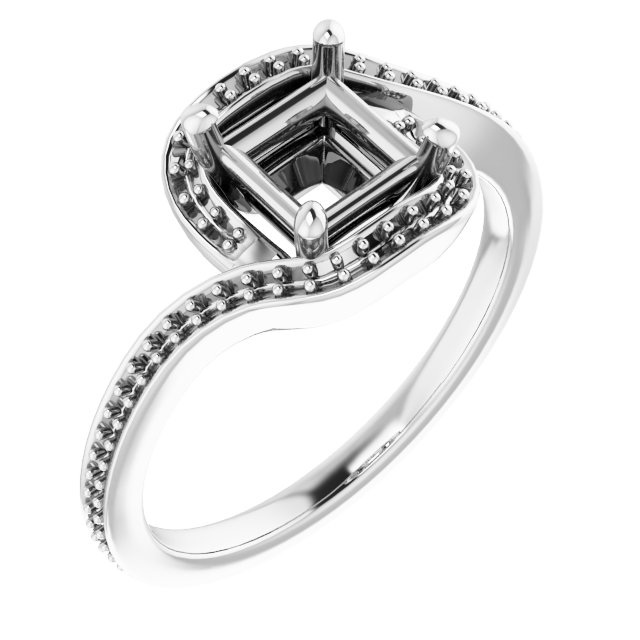 Halo-Style Bypass Engagement Ring