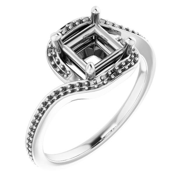 Halo-Style Bypass Engagement Ring