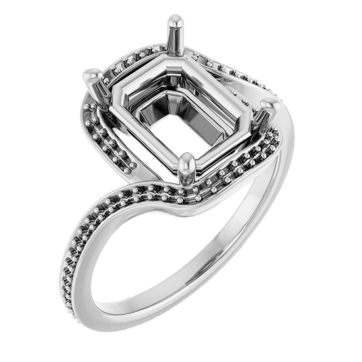 Halo-Style Bypass Engagement Ring
