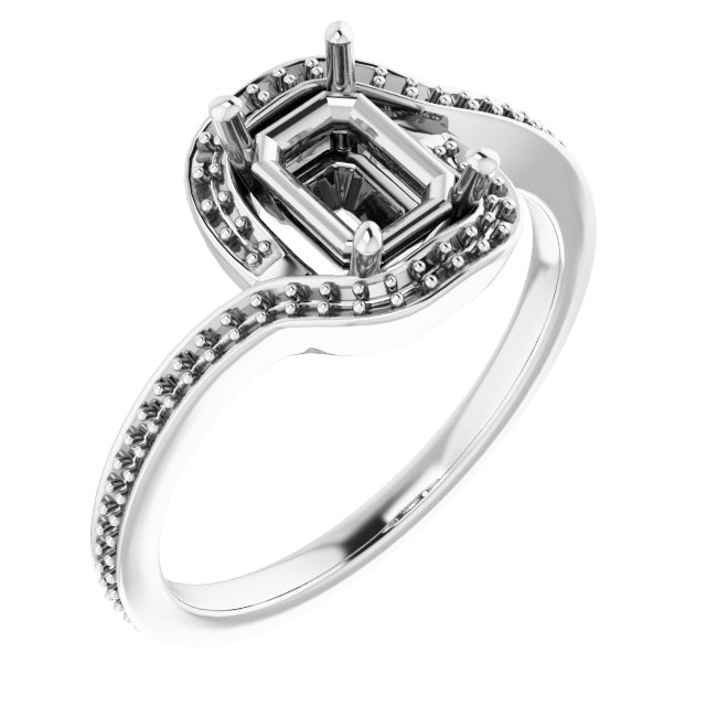 Halo-Style Bypass Engagement Ring
