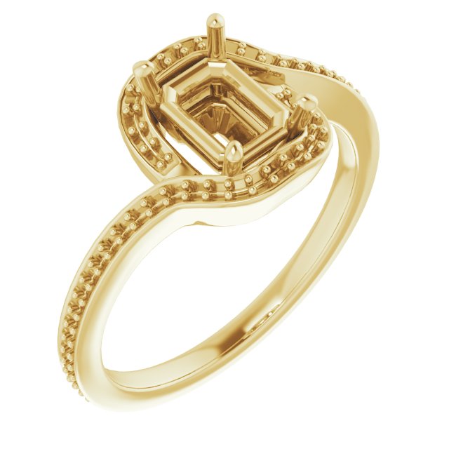 Halo-Style Bypass Engagement Ring