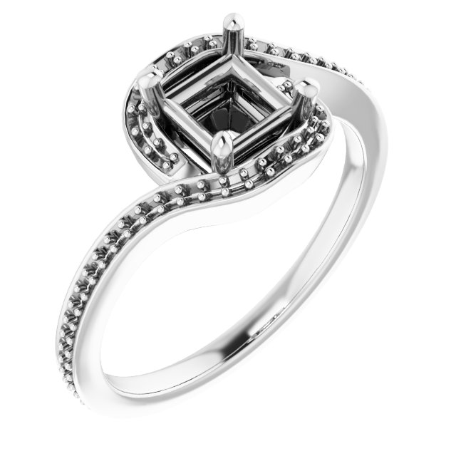 Halo-Style Bypass Engagement Ring