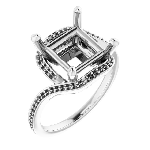Halo-Style Bypass Engagement Ring