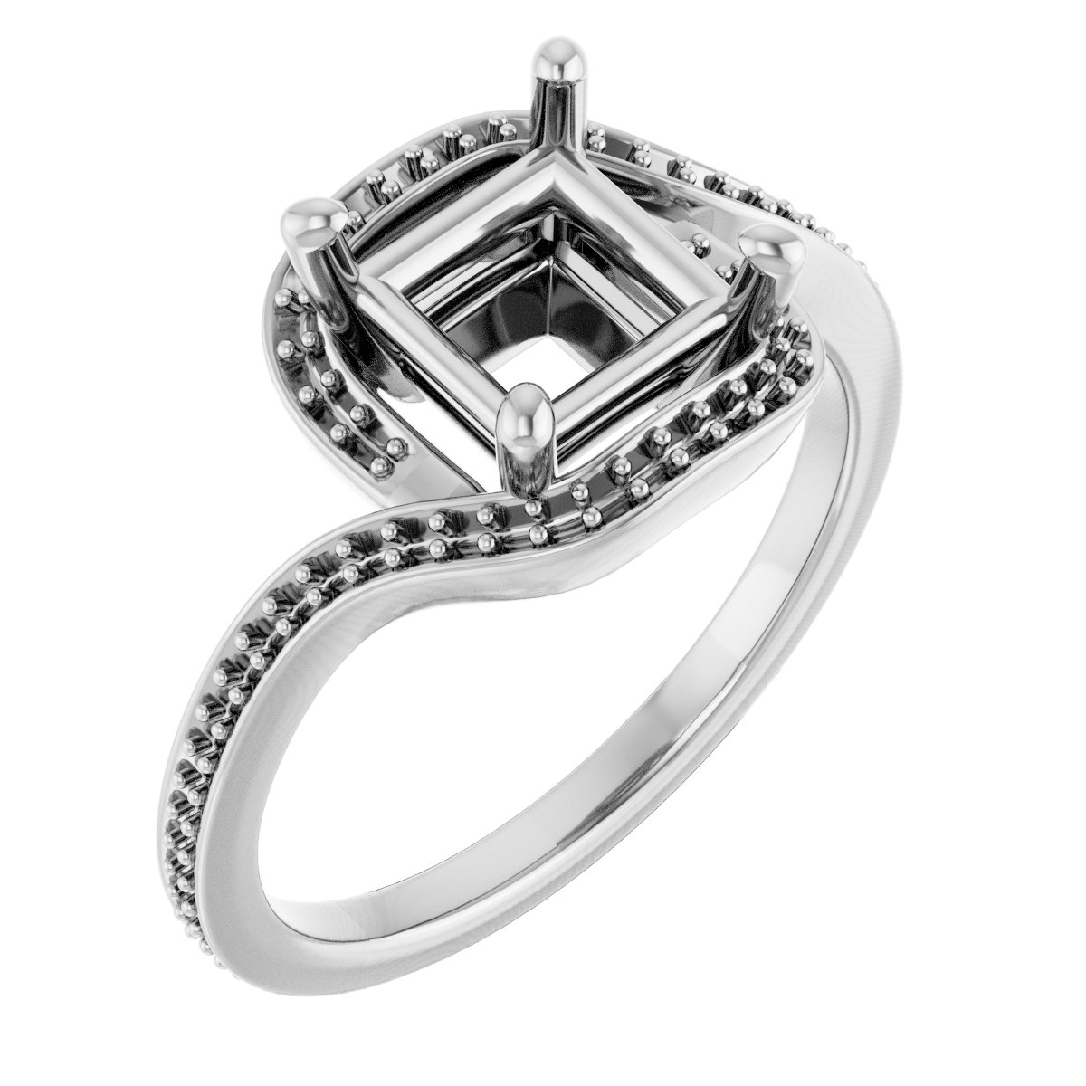 Halo-Style Bypass Engagement Ring