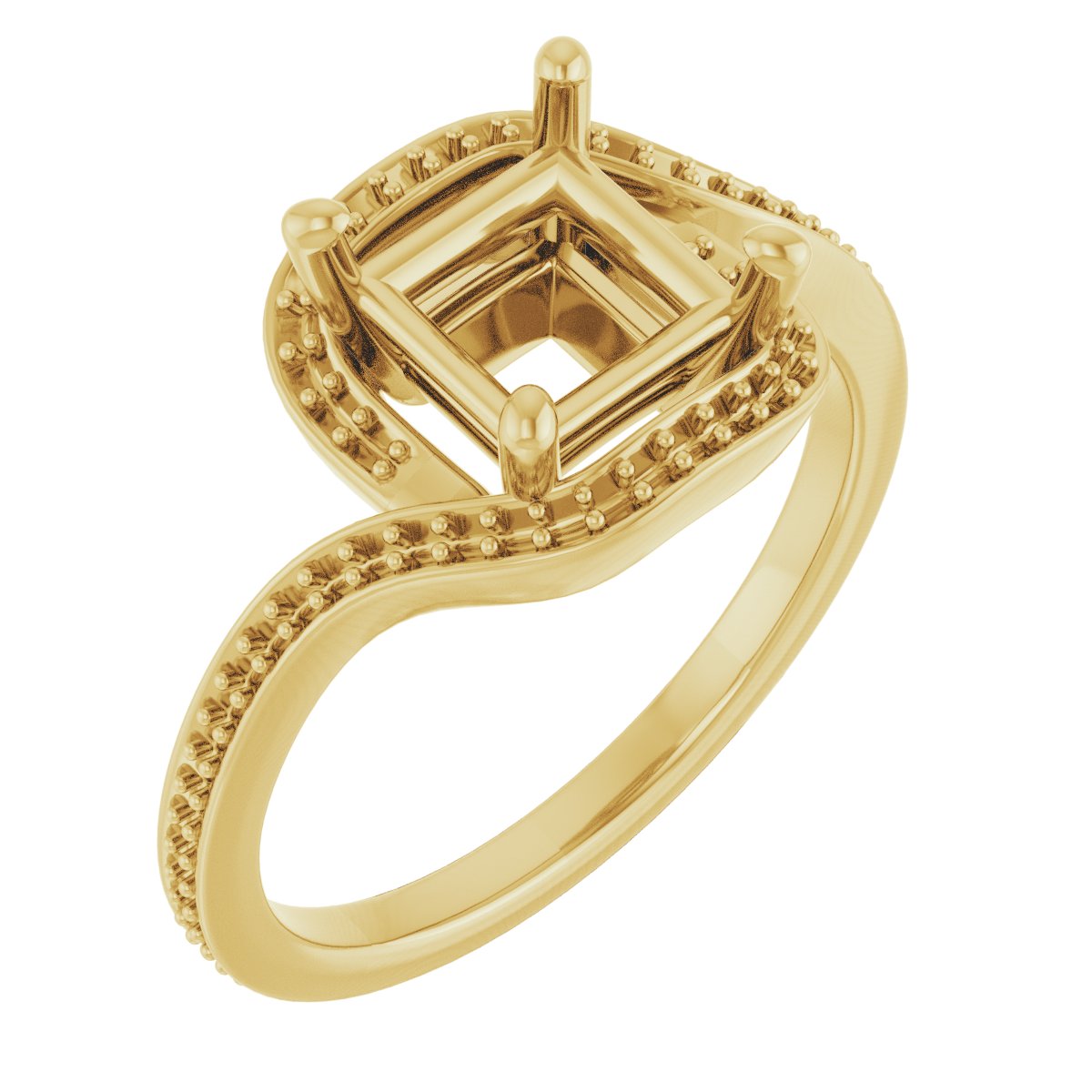 Halo-Style Bypass Engagement Ring