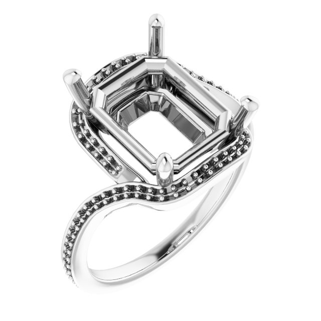 Halo-Style Bypass Engagement Ring