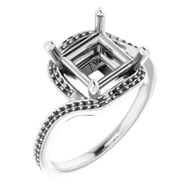 Halo-Style Bypass Engagement Ring