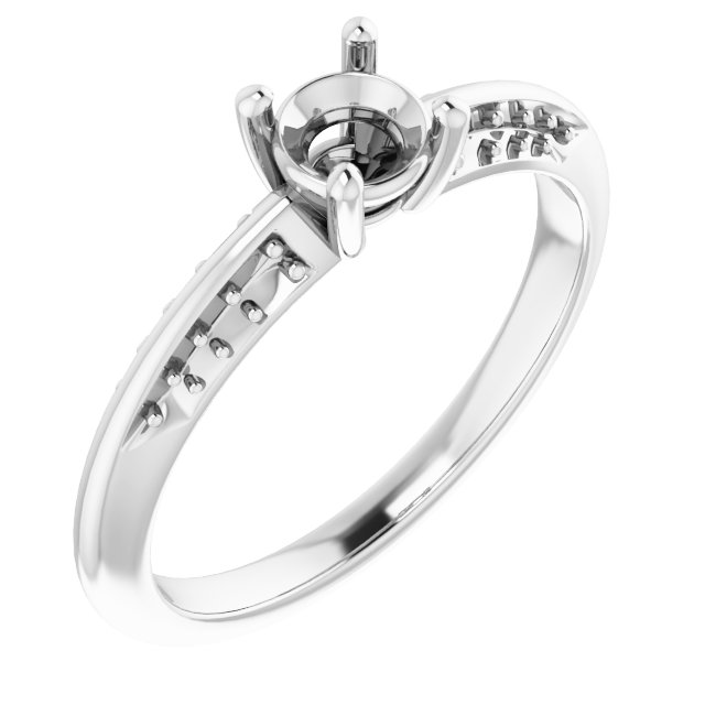 Accented Knife-Edge Engagement Ring