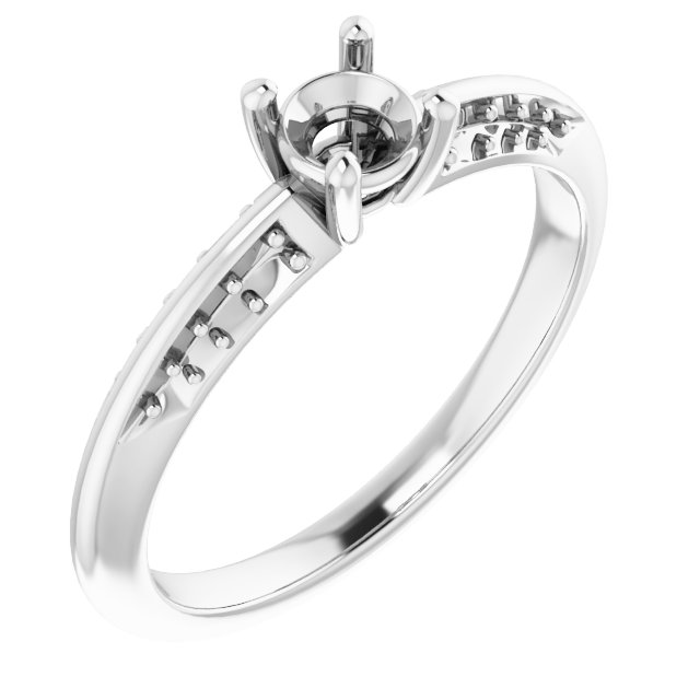 Accented Knife-Edge Engagement Ring