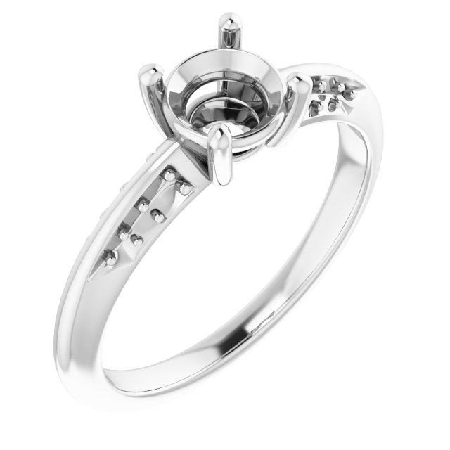 Accented Knife-Edge Engagement Ring