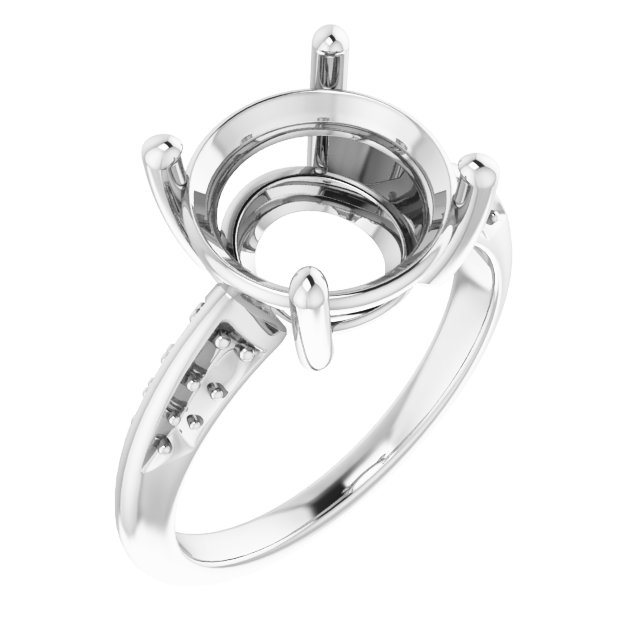 Accented Knife-Edge Engagement Ring