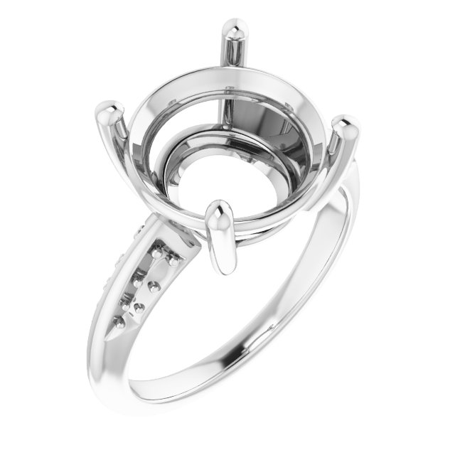 Accented Knife-Edge Engagement Ring