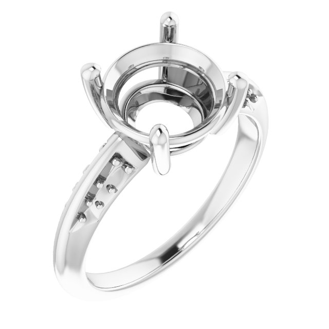 Accented Knife-Edge Engagement Ring
