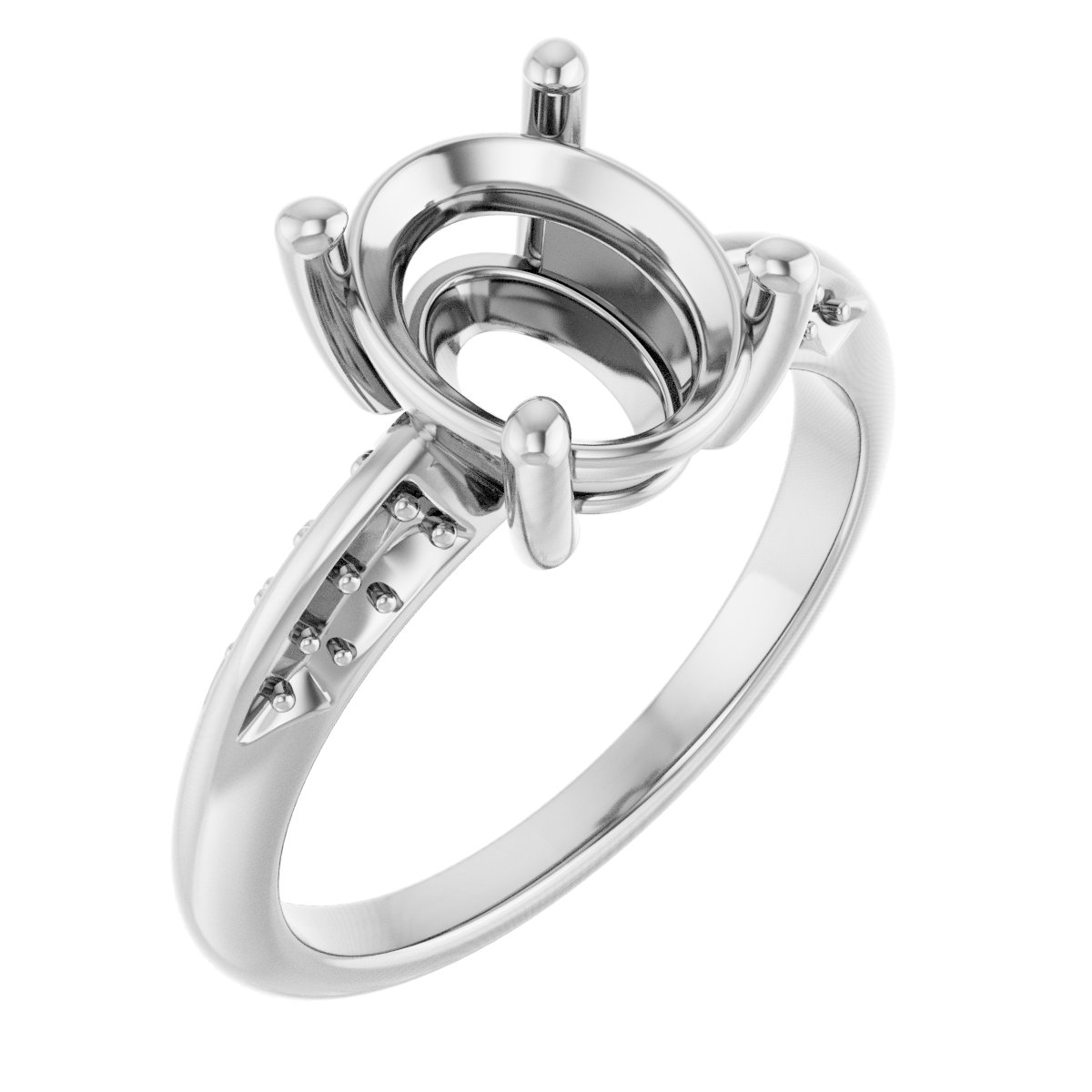 Accented Knife-Edge Engagement Ring