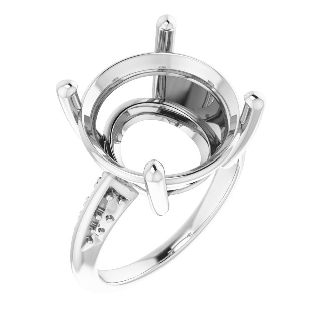 Accented Knife-Edge Engagement Ring