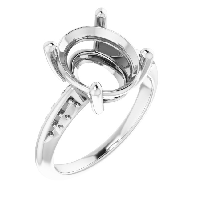 Accented Knife-Edge Engagement Ring