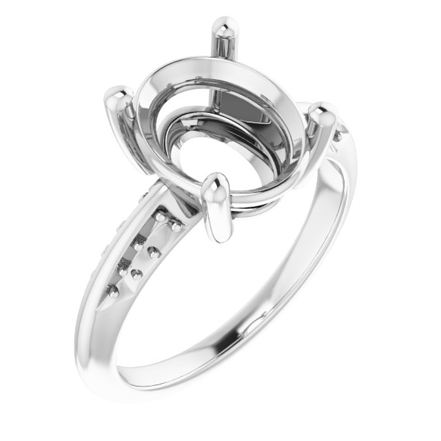 Accented Knife-Edge Engagement Ring
