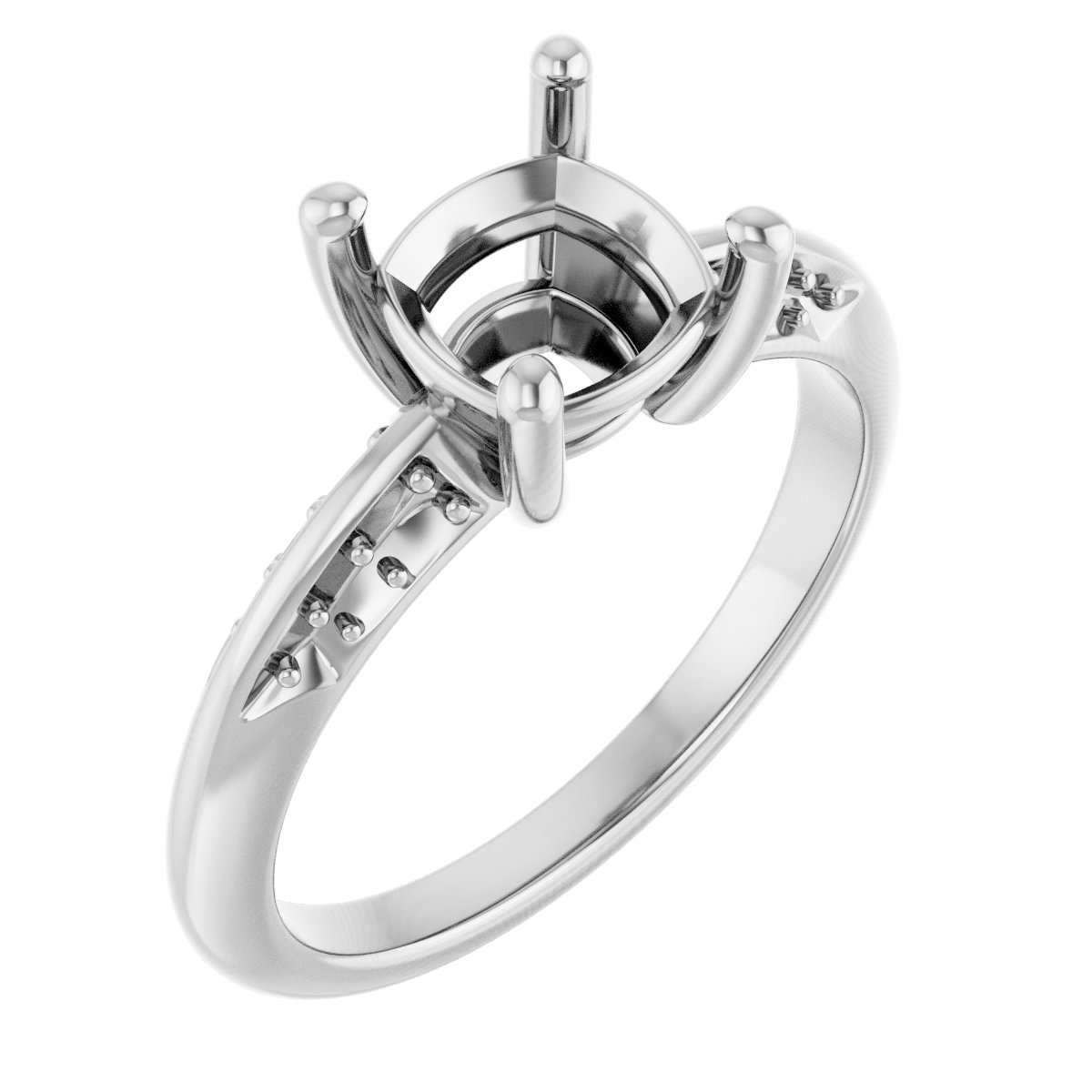 Accented Knife-Edge Engagement Ring