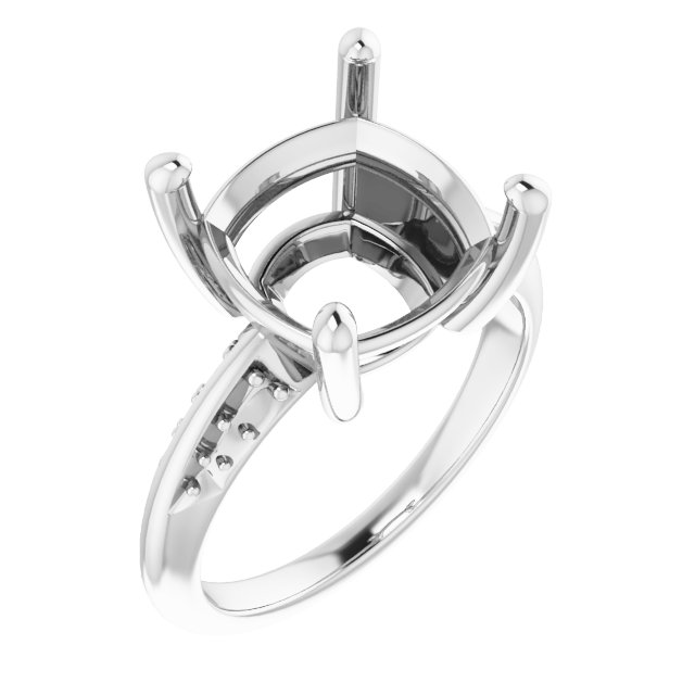 Accented Knife-Edge Engagement Ring