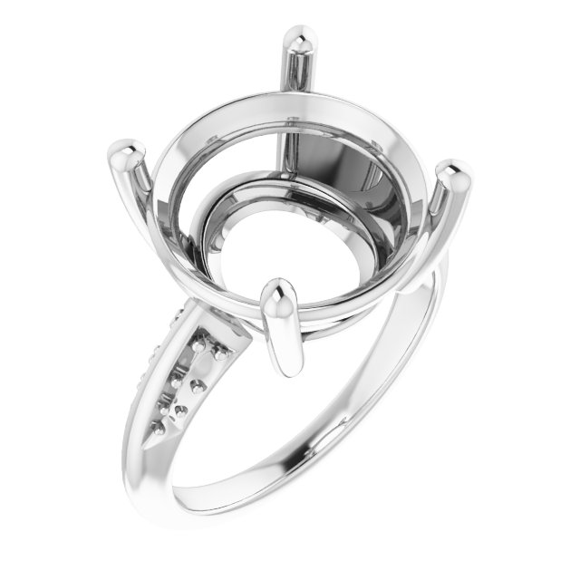 Accented Knife-Edge Engagement Ring