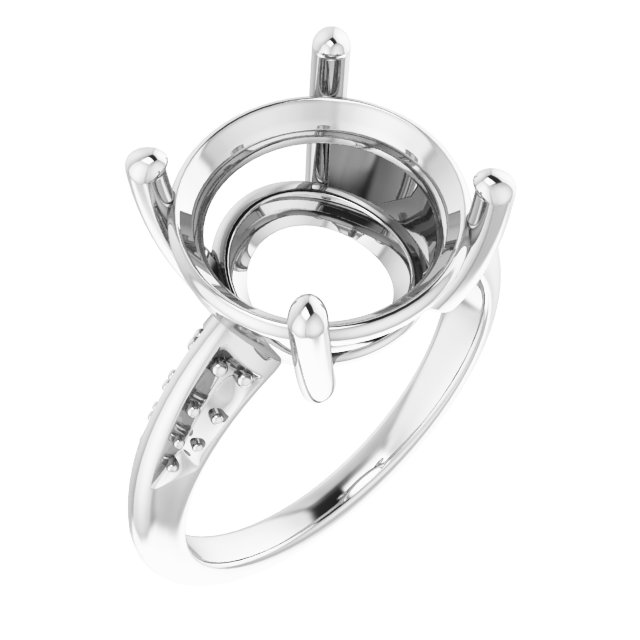 Accented Knife-Edge Engagement Ring