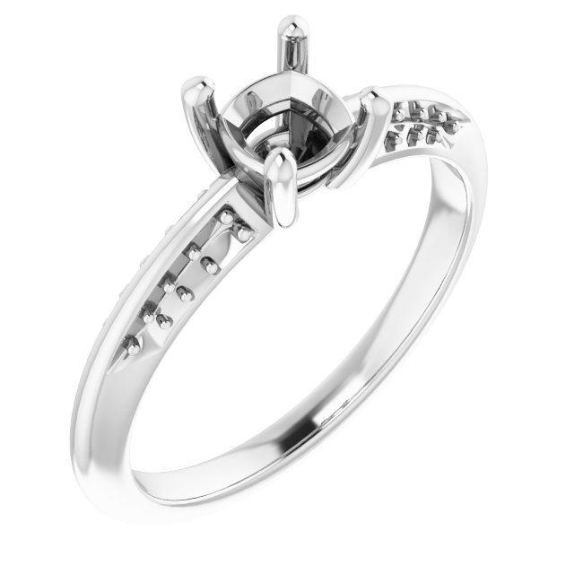 Accented Knife-Edge Engagement Ring