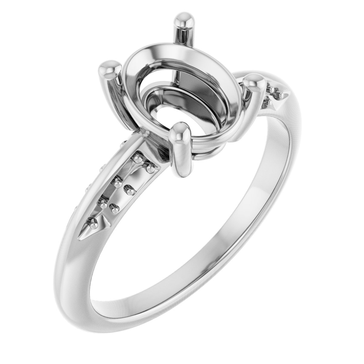 Accented Knife-Edge Engagement Ring