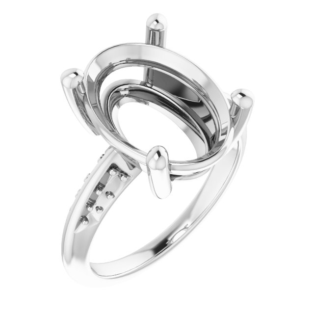 Accented Knife-Edge Engagement Ring