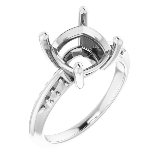 Accented Knife-Edge Engagement Ring