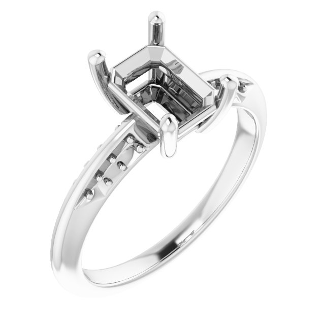 Accented Knife-Edge Engagement Ring