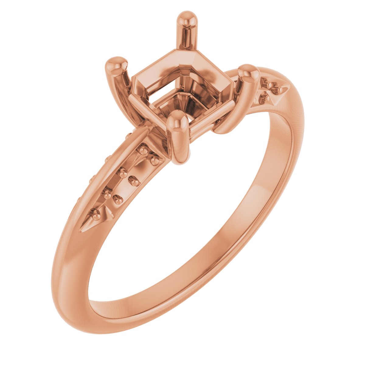 Accented Knife-Edge Engagement Ring