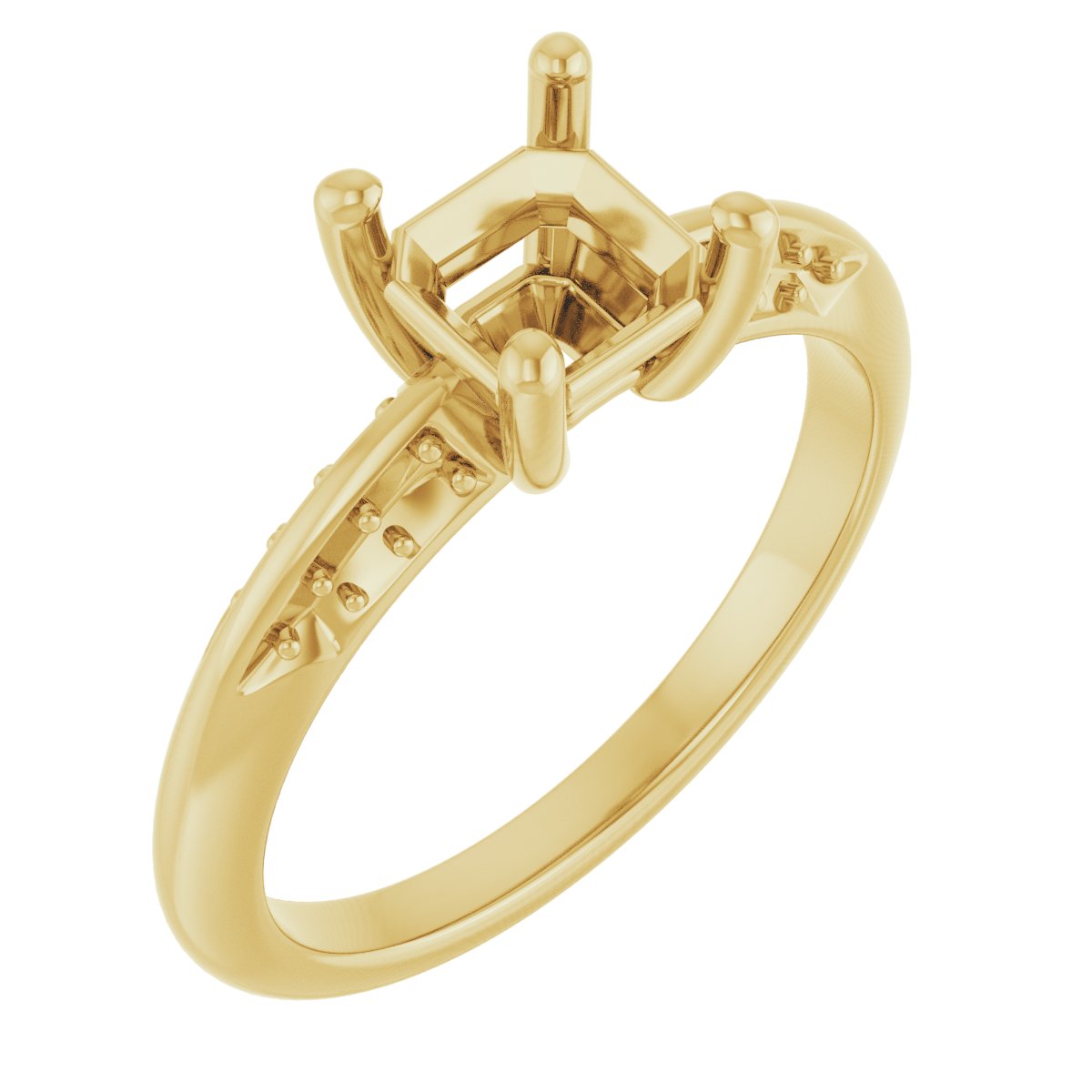 Accented Knife-Edge Engagement Ring