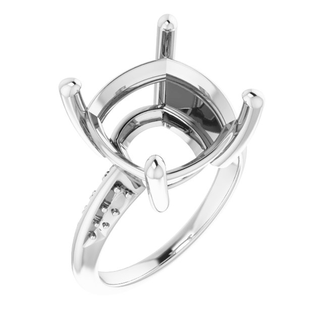 Accented Knife-Edge Engagement Ring