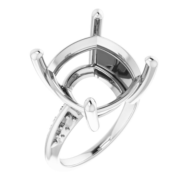 Accented Knife-Edge Engagement Ring
