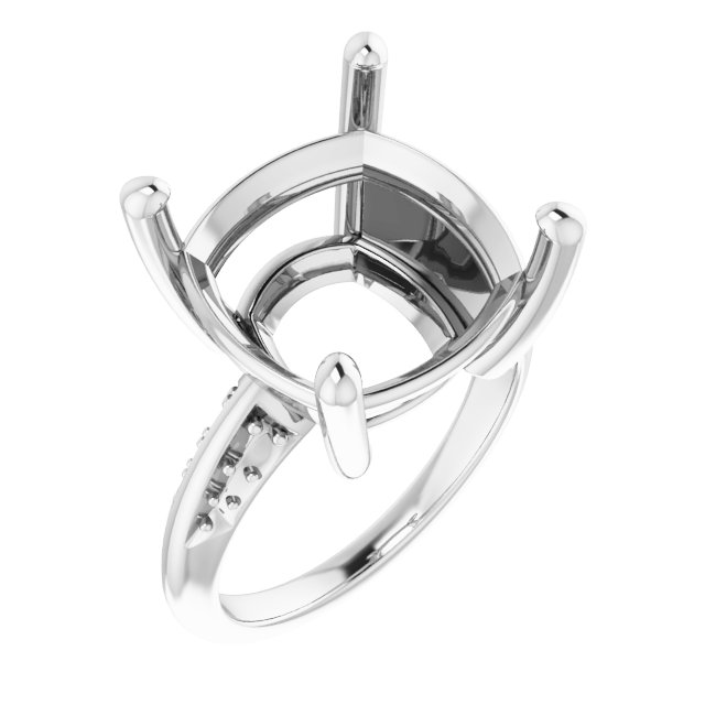 Accented Knife-Edge Engagement Ring