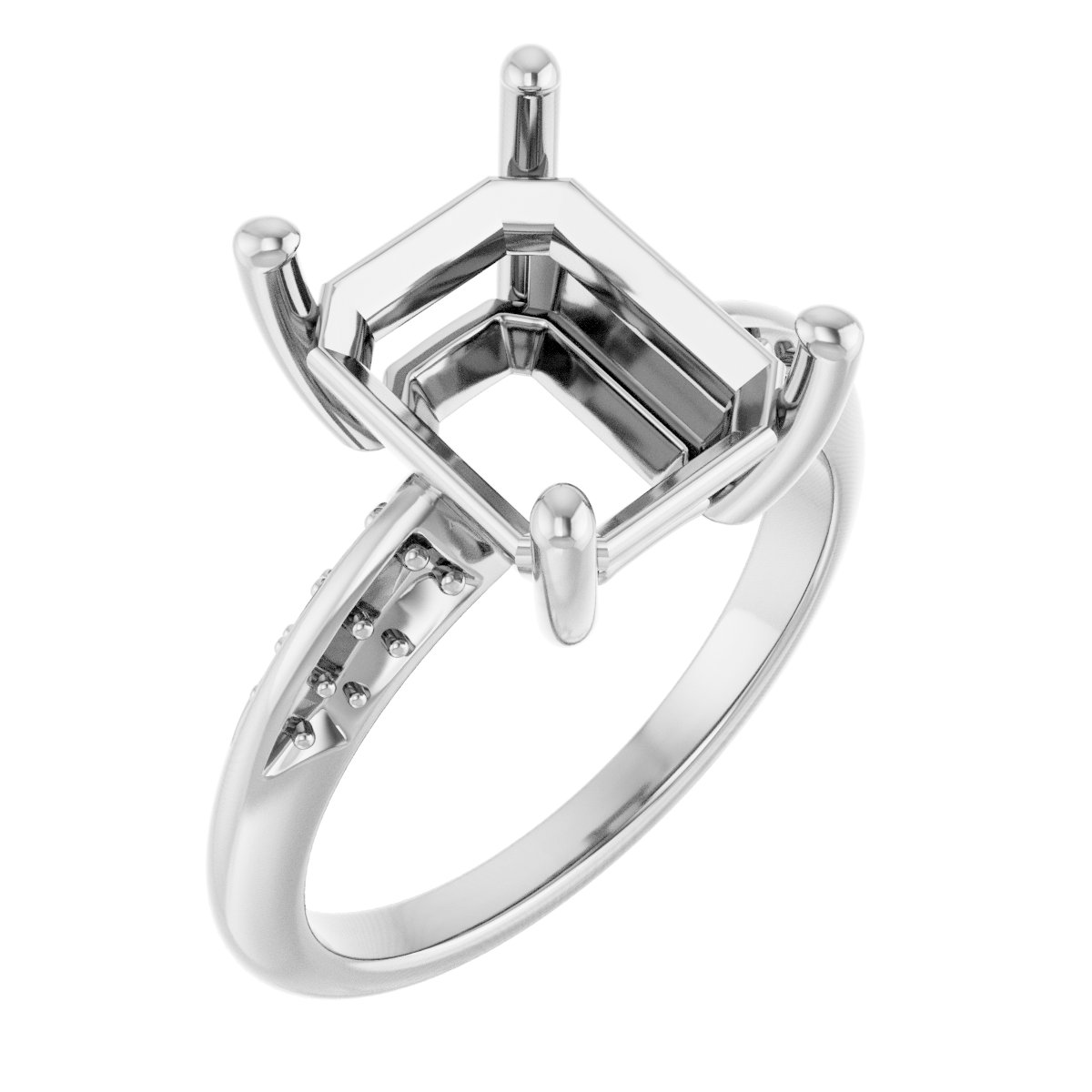 Accented Knife-Edge Engagement Ring