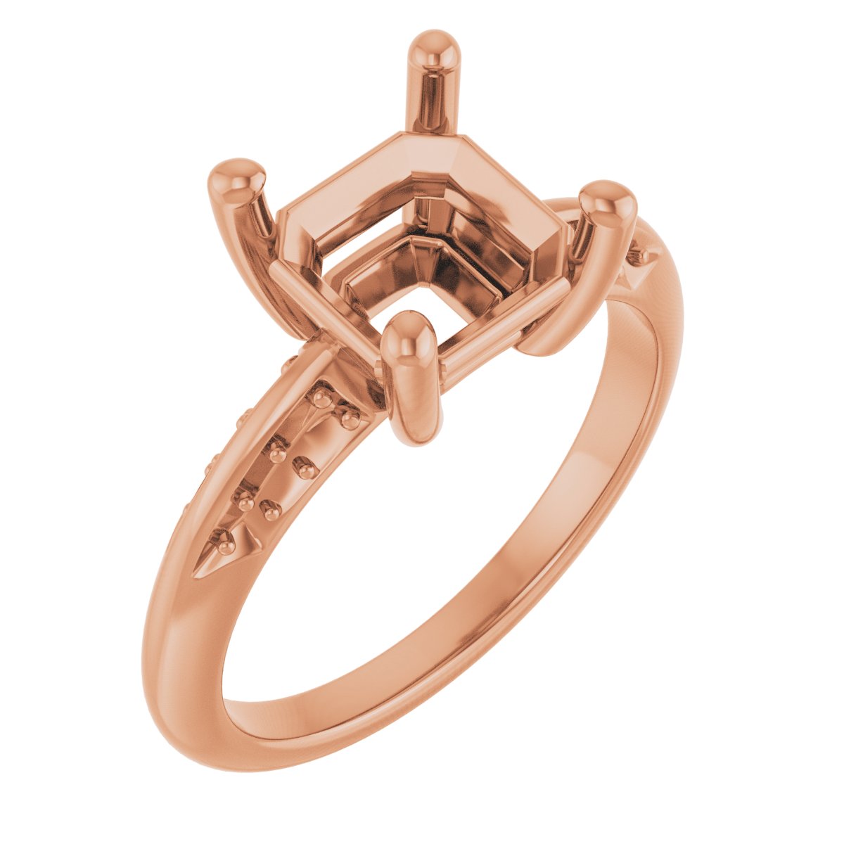 Accented Knife-Edge Engagement Ring