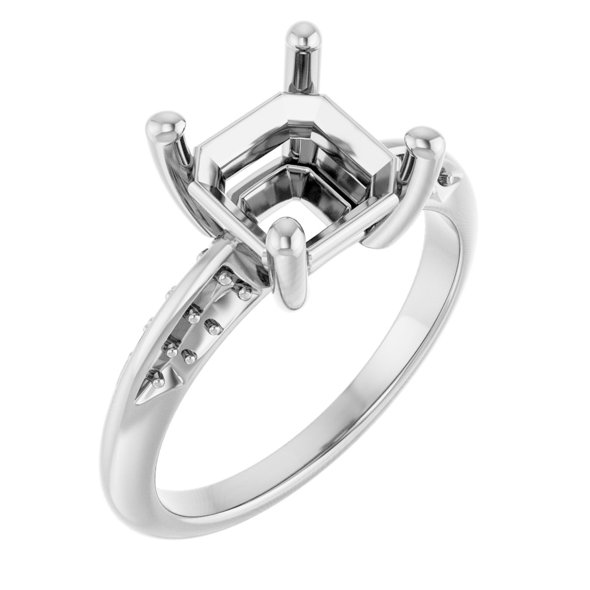 Accented Knife-Edge Engagement Ring