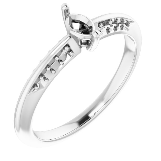 Accented Knife-Edge Engagement Ring