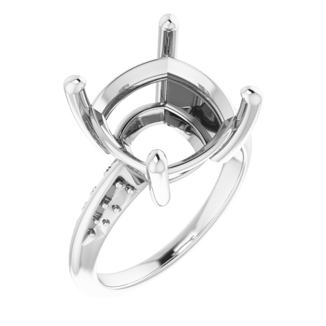 Accented Knife-Edge Engagement Ring