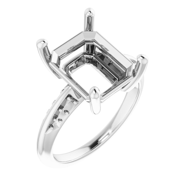 Accented Knife-Edge Engagement Ring
