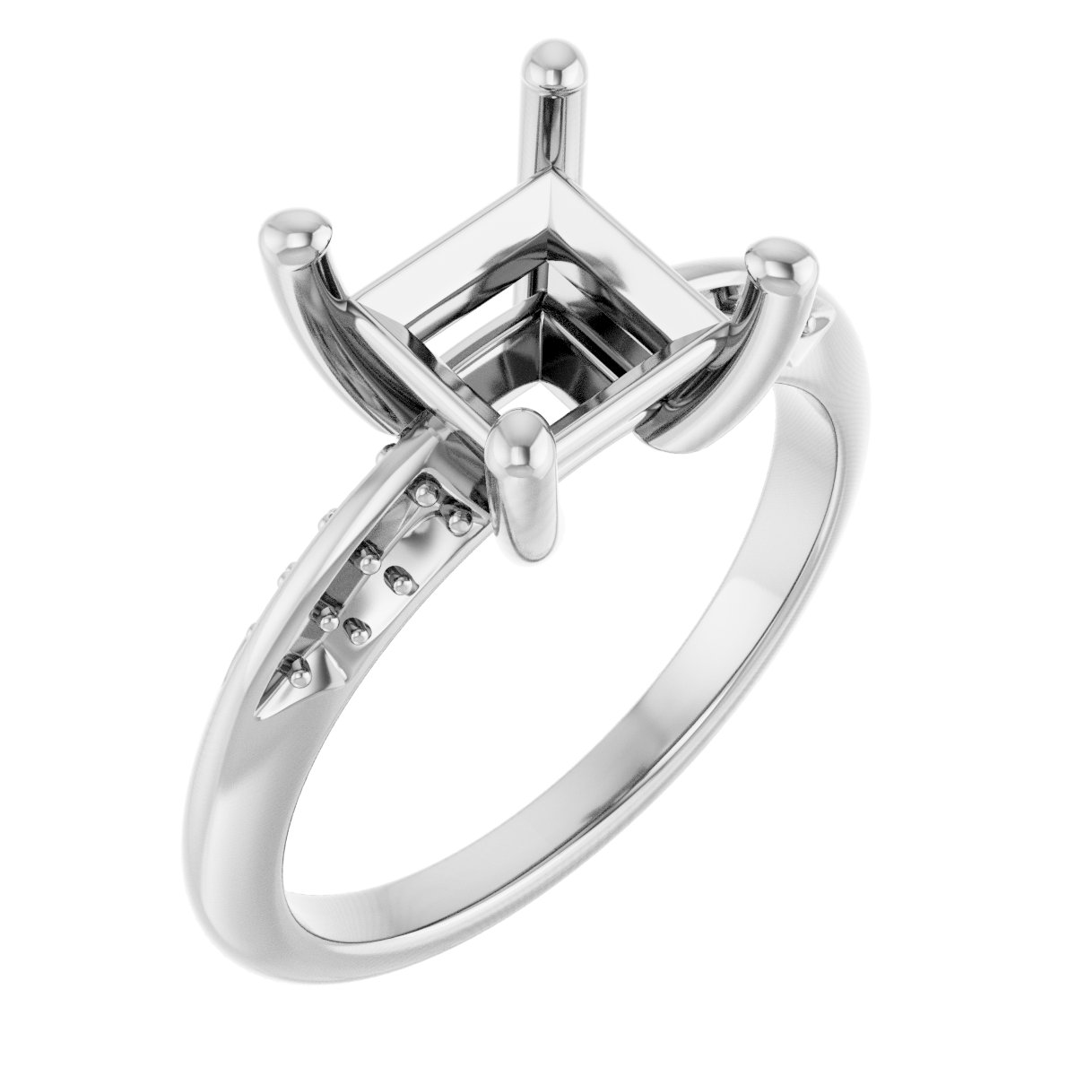 Accented Knife-Edge Engagement Ring